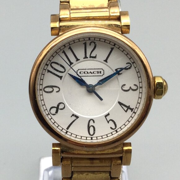 Coach Madison Watch Women 36mm Gold Tone New Battery 7" - Picture 1 of 13